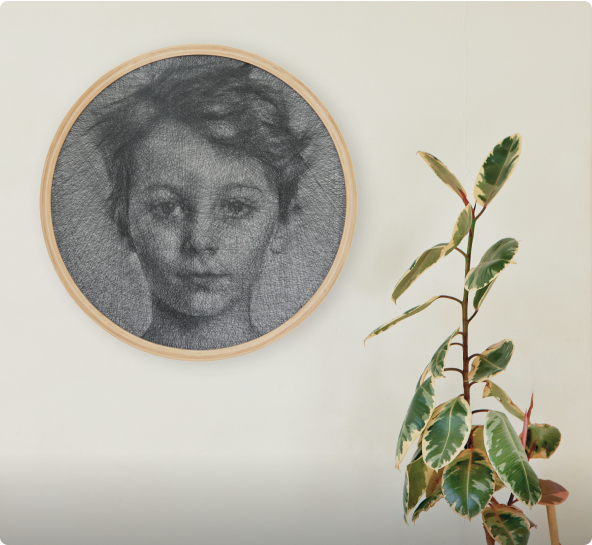 פורטרט אלגוריתמי מחוט אחד.